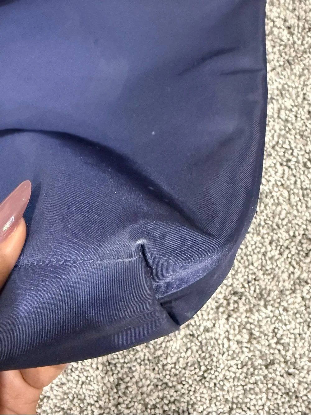LONGCHAMP Le Pliage NEO Flat Nylon Adjust Crossbody Bag Navy BLUE Zip Close